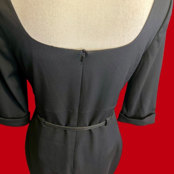 Black Halo ‘Classic 3/4 Sleeve Jackie O Sheath Dress’ in Black Size 8 Celeb Fave - Picture 11 of 16